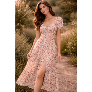 knee length dresses for ladies NWOT Forever 21 Boho Print Maxi Dress-Size Small – Second Bite main image 1